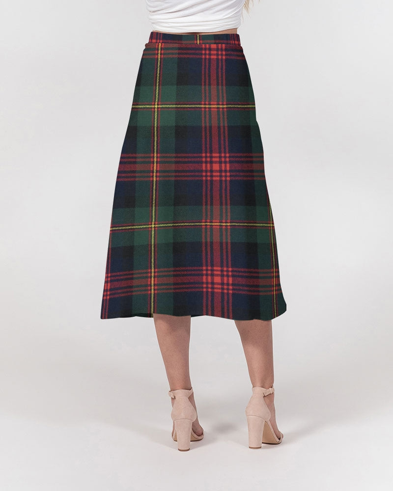 Color Block Women's All-Over Print A-Line Midi Skirt