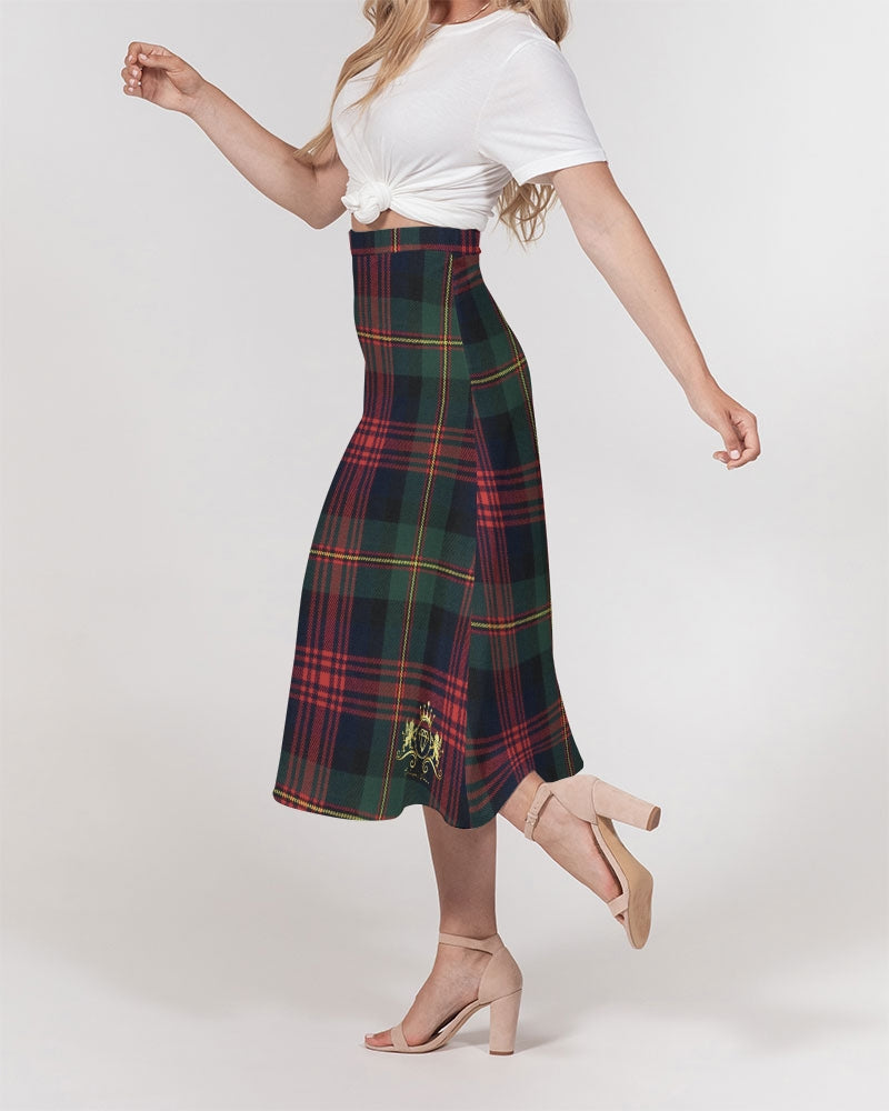Color Block Women's All-Over Print A-Line Midi Skirt