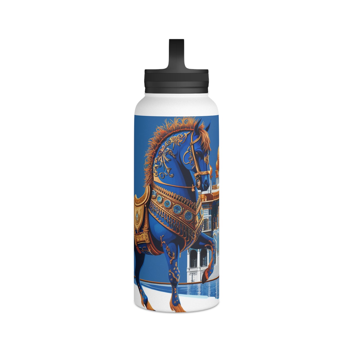Regal Azure Stainless Steel Water Bottle, Handle Lid