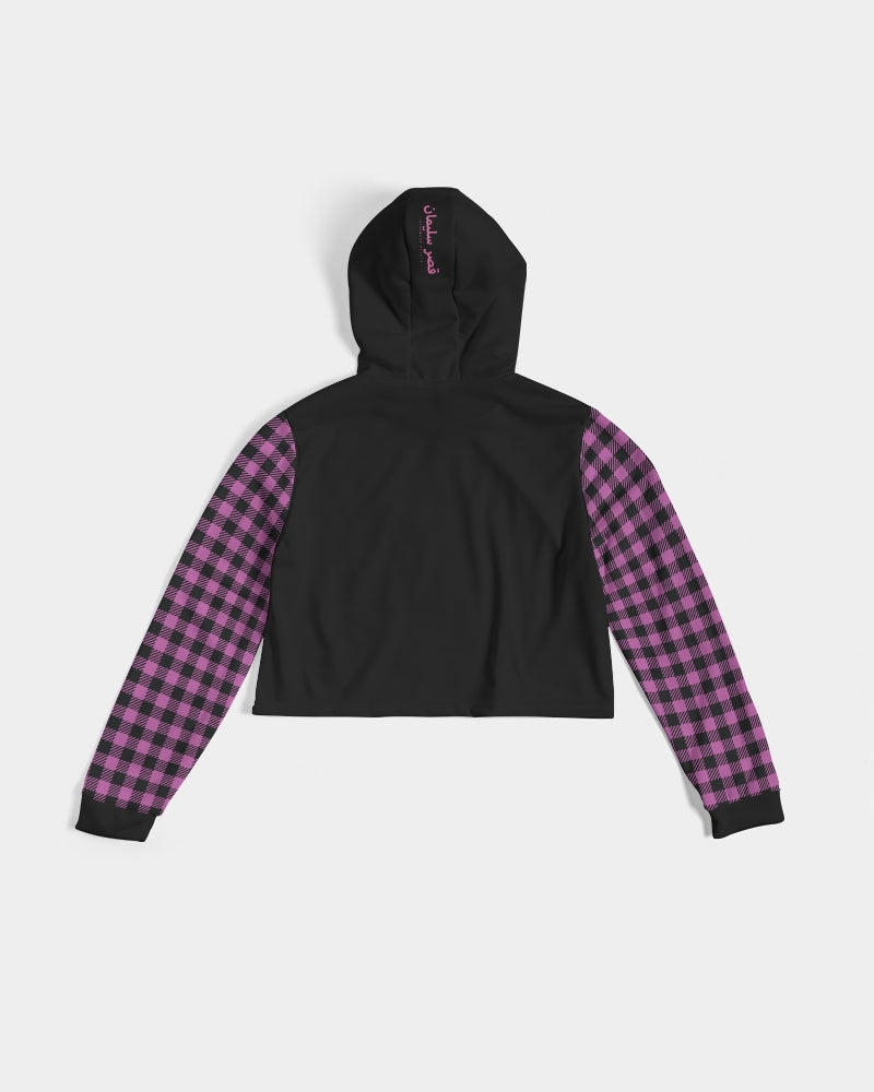Sulaiman's Palace (pink logo) Women's All-Over Print Cropped Hoodie