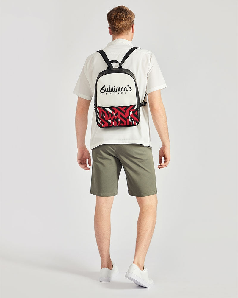 Sulaiman's Palace (white logo) Classic Faux Leather Backpack