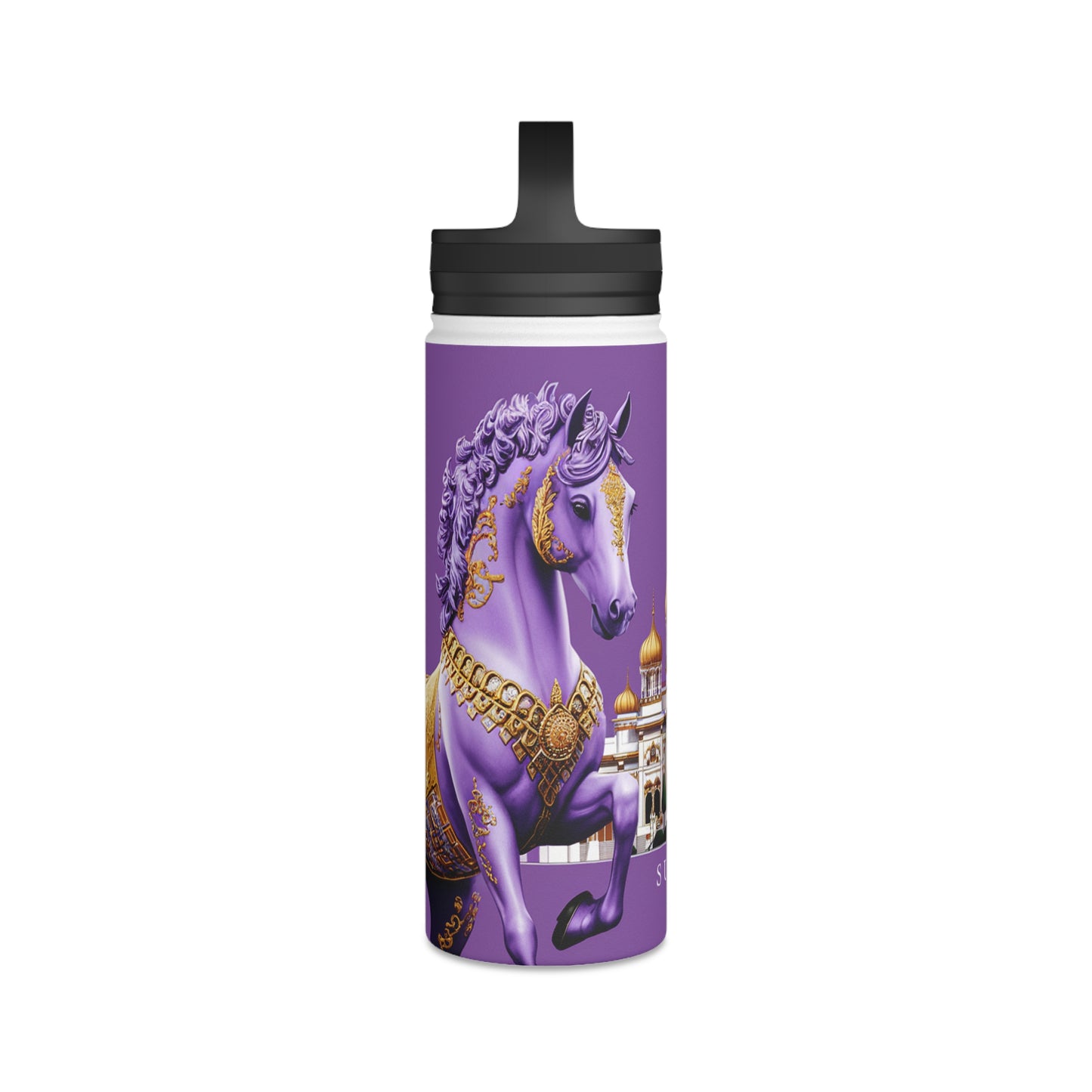 Imperial Lavender Stainless Steel Water Bottle, Handle Lid