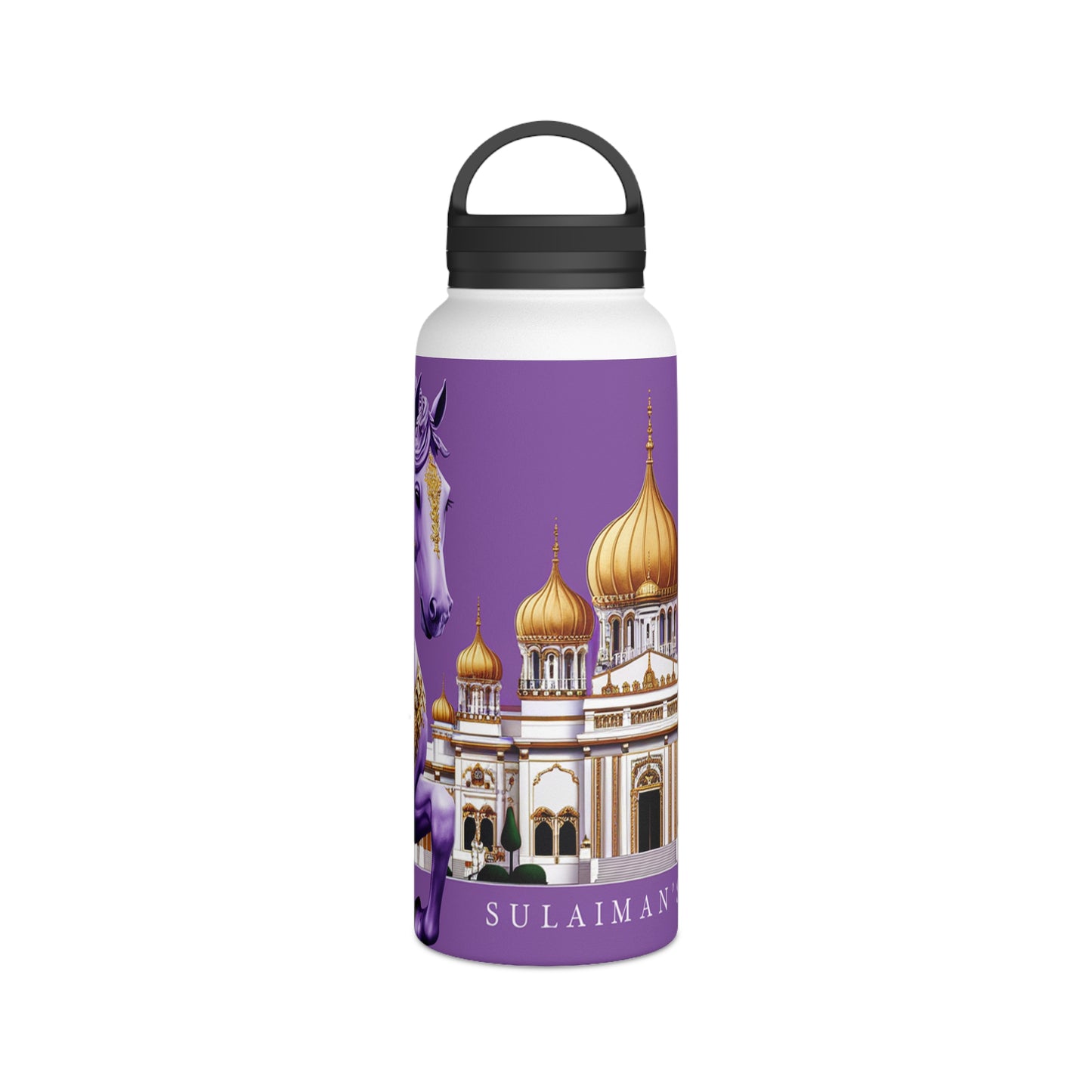 Imperial Lavender Stainless Steel Water Bottle, Handle Lid