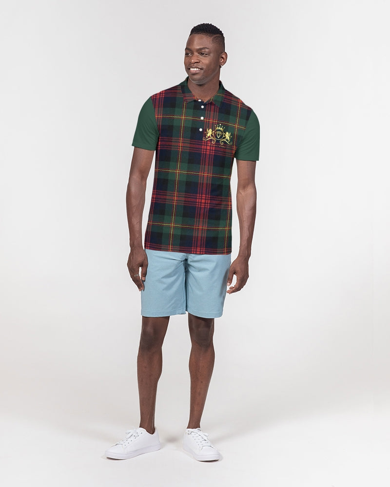 Color Block Men's All-Over Print Slim Fit Short Sleeve Polo