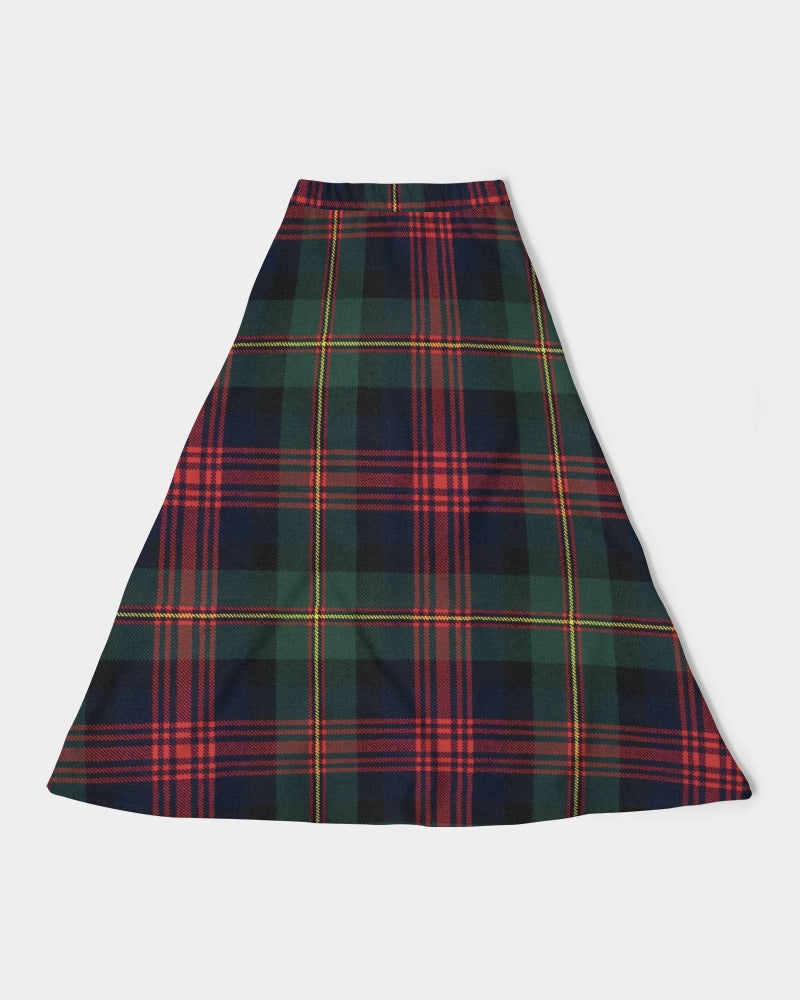 Color Block Women's All-Over Print A-Line Midi Skirt
