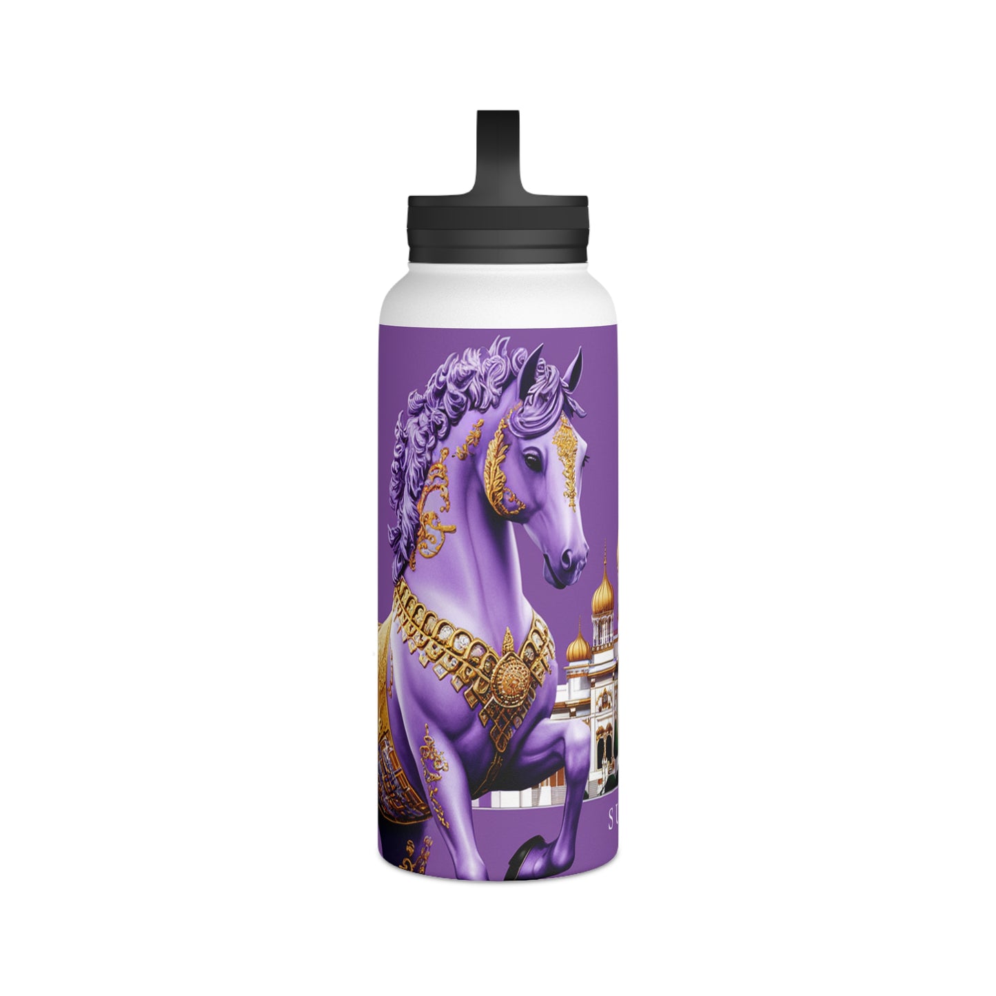 Imperial Lavender Stainless Steel Water Bottle, Handle Lid