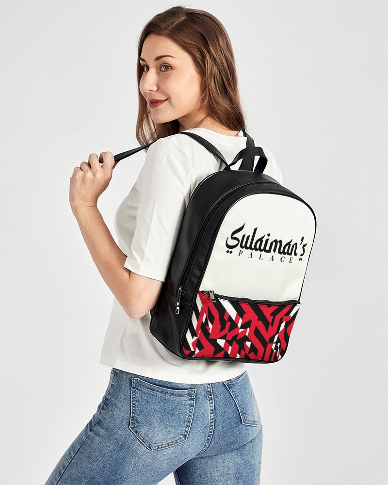 Sulaiman's Palace (white logo) Classic Faux Leather Backpack