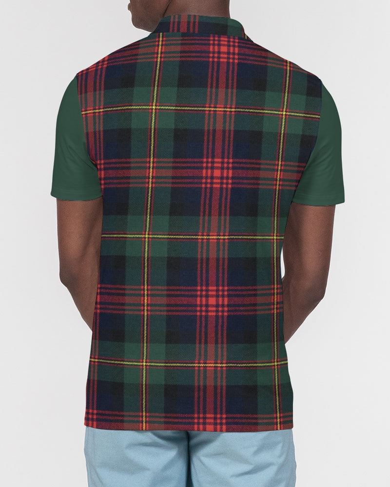 Color Block Men's All-Over Print Slim Fit Short Sleeve Polo