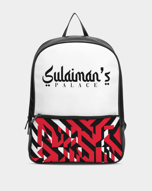 Sulaiman's Palace (white logo) Classic Faux Leather Backpack