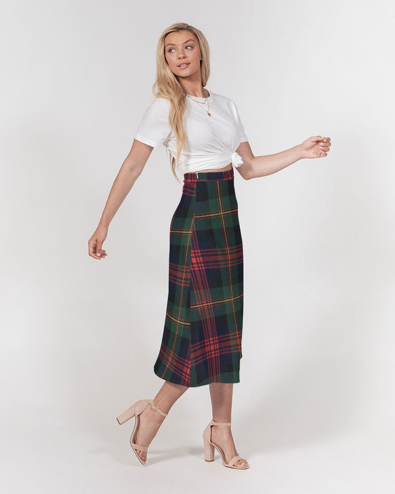 Color Block Women's All-Over Print A-Line Midi Skirt