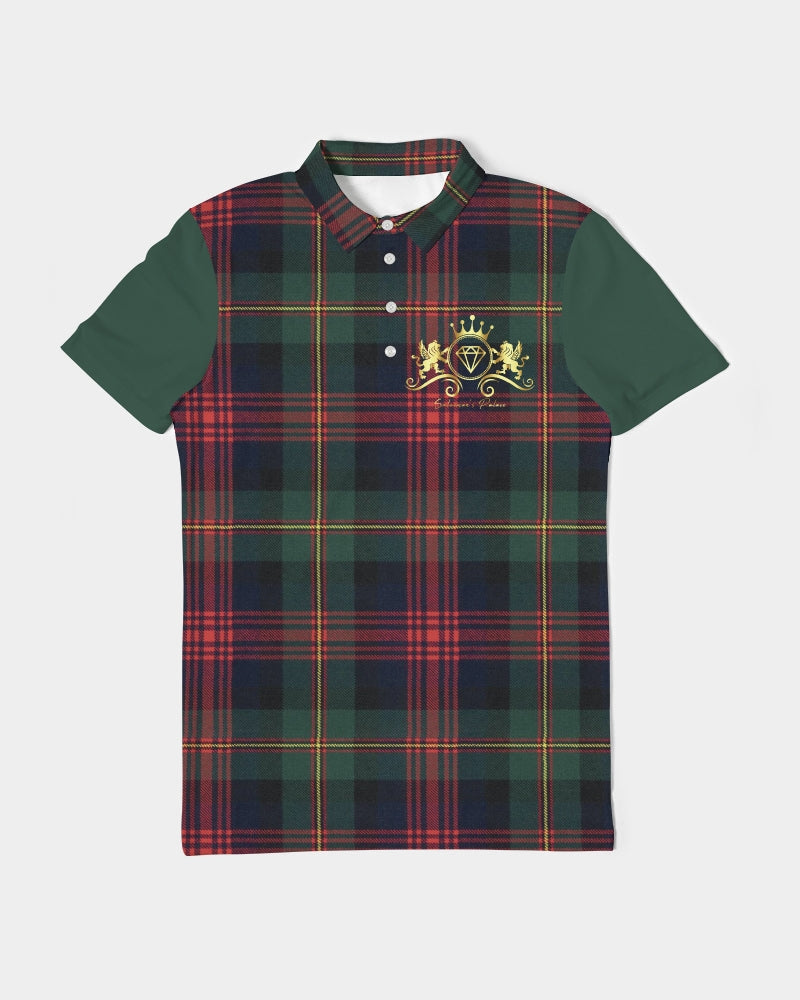 Color Block Men's All-Over Print Slim Fit Short Sleeve Polo