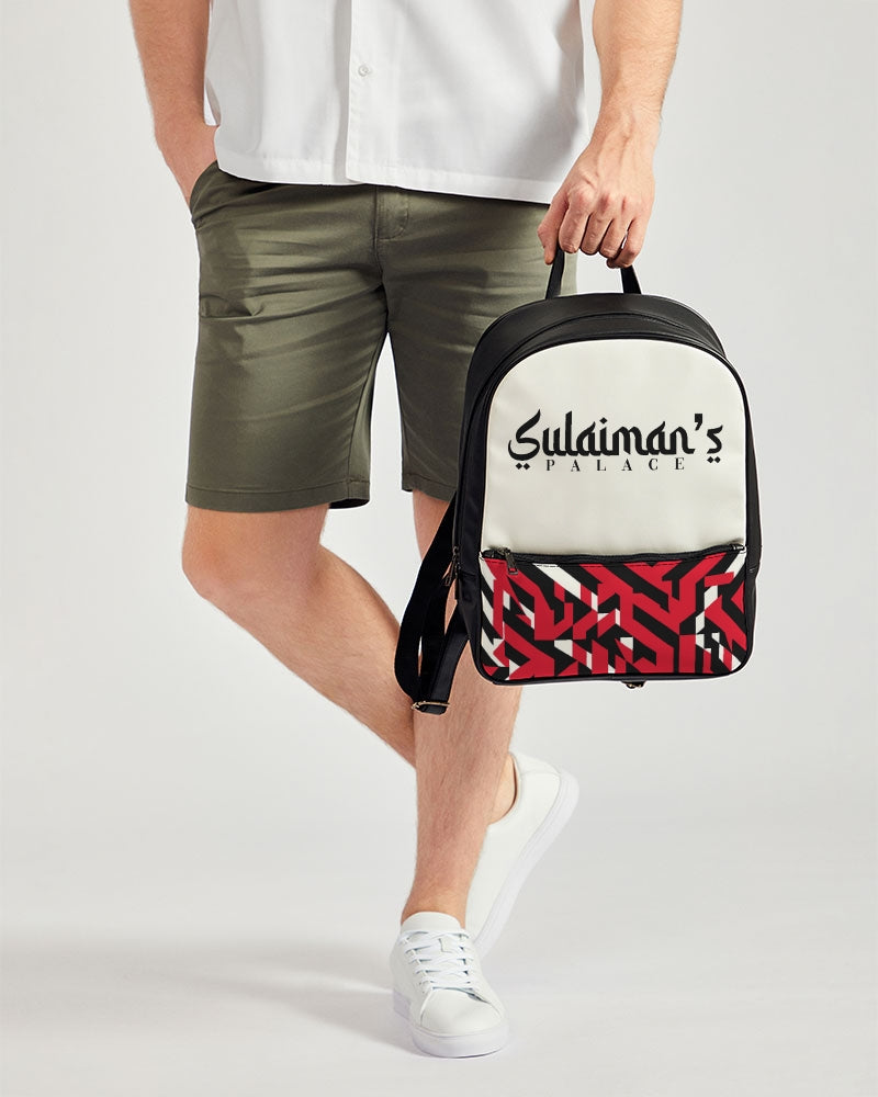 Sulaiman's Palace (white logo) Classic Faux Leather Backpack