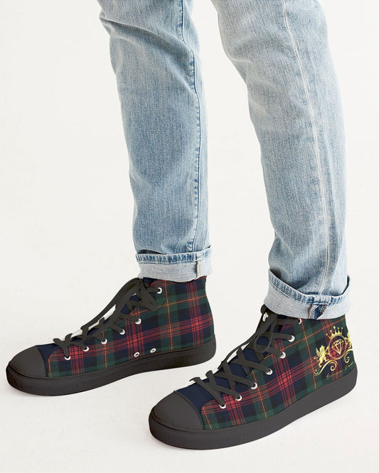 Color Block Men's Hightop Canvas Shoe - Black