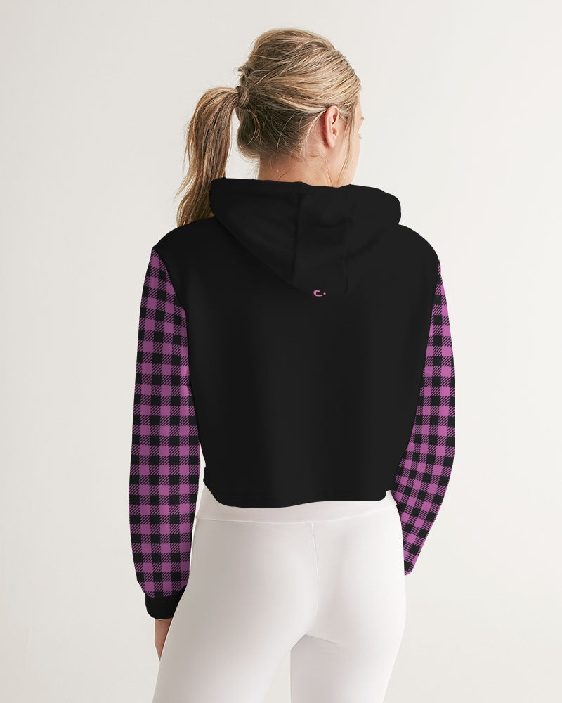 Sulaiman's Palace (pink logo) Women's All-Over Print Cropped Hoodie