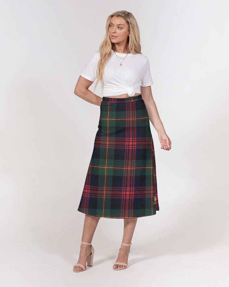 Color Block Women's All-Over Print A-Line Midi Skirt