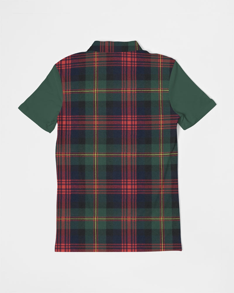Color Block Men's All-Over Print Slim Fit Short Sleeve Polo