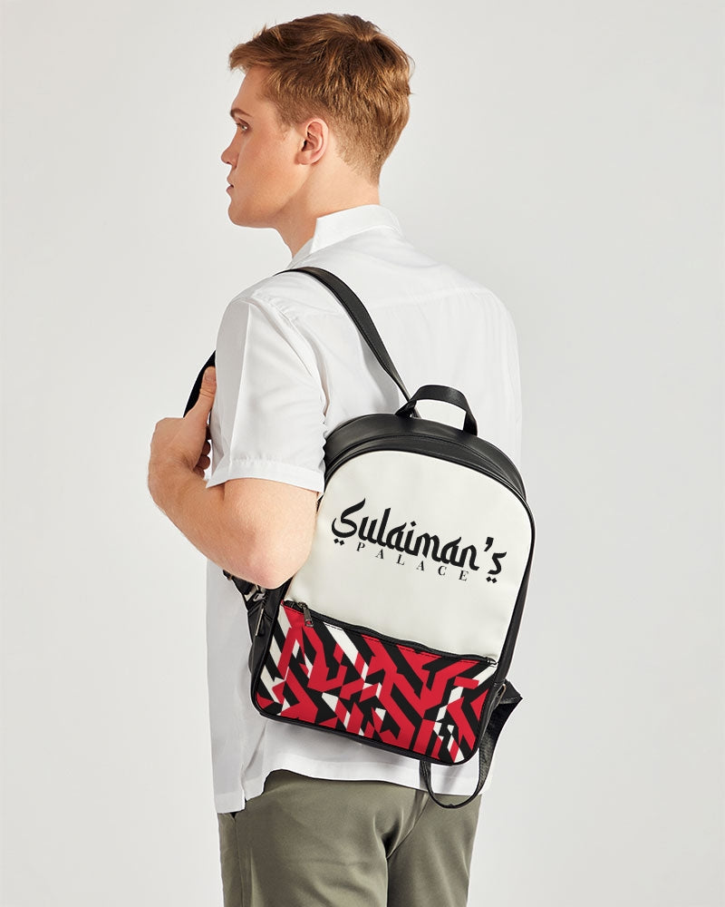 Sulaiman's Palace (white logo) Classic Faux Leather Backpack