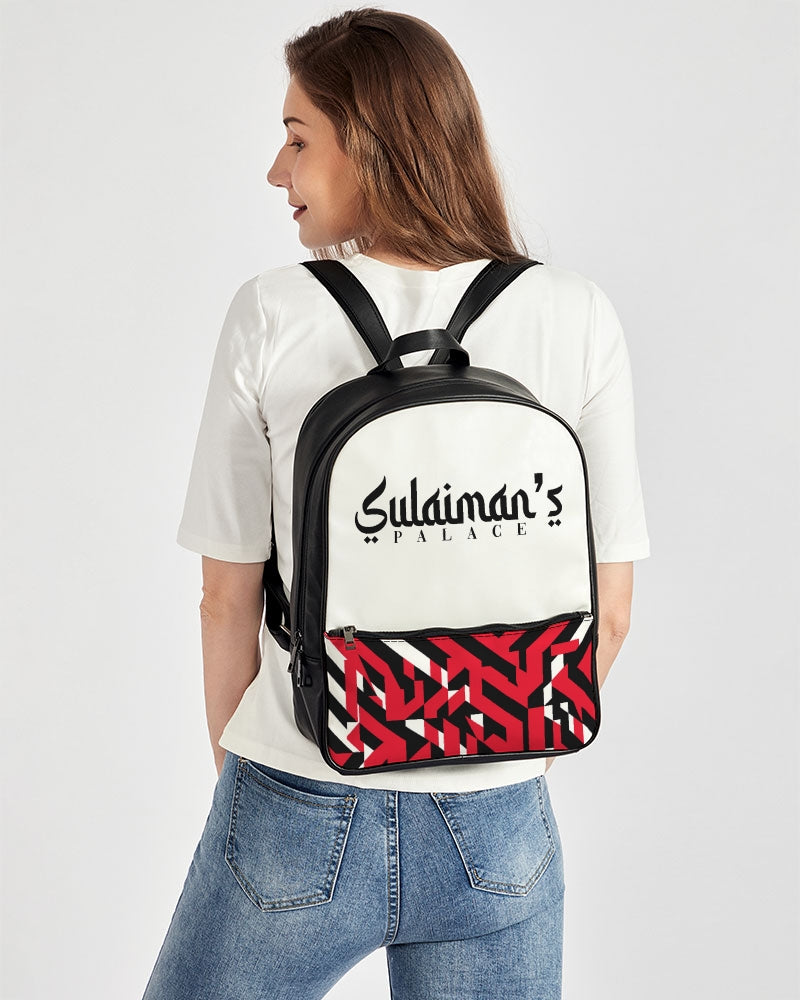 Sulaiman's Palace (white logo) Classic Faux Leather Backpack