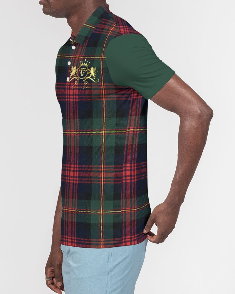 Color Block Men's All-Over Print Slim Fit Short Sleeve Polo