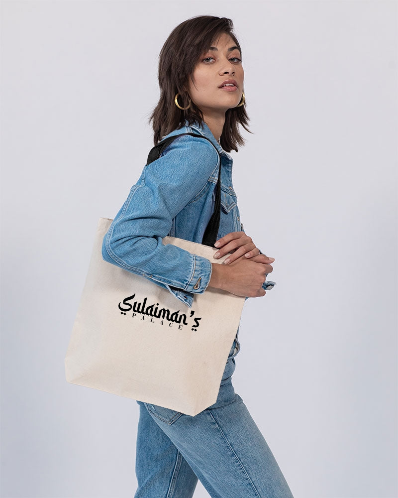 Sulaiman's Palace Canvas Tote with Contrast-Color Handles | Q-Tees