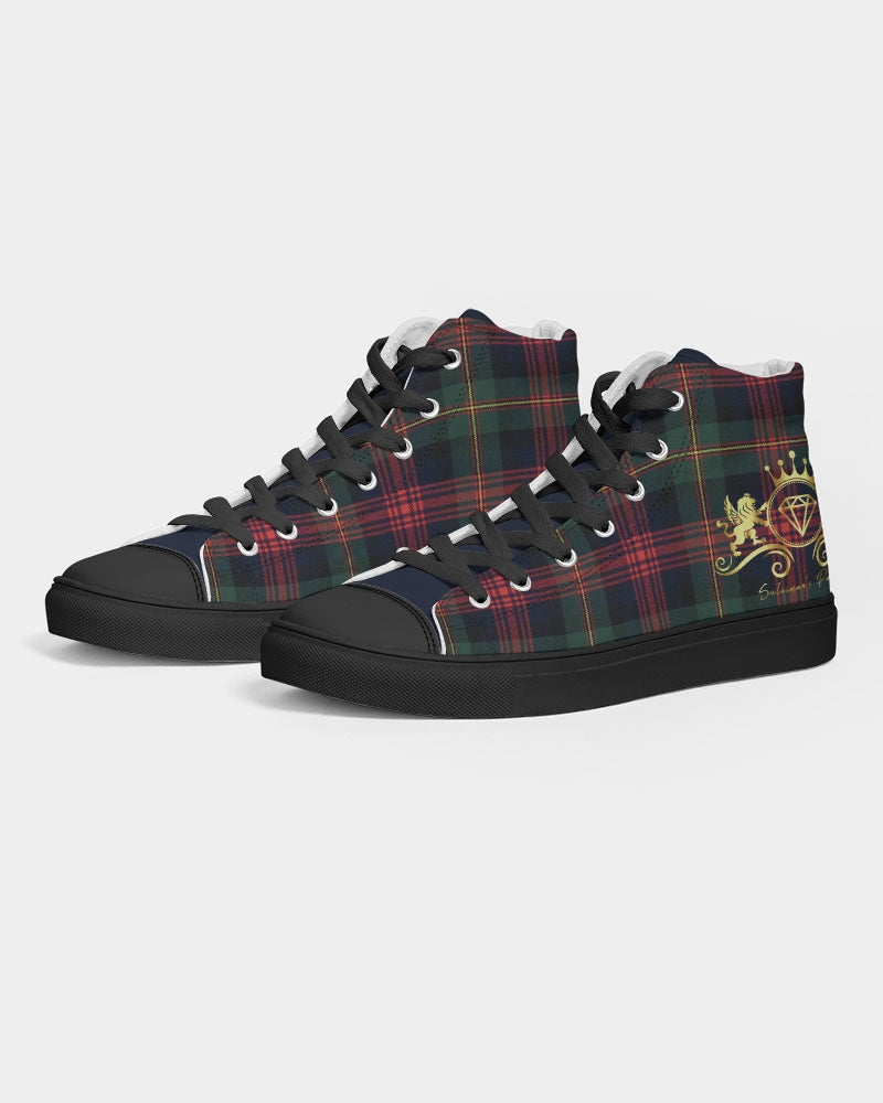 Color Block Men's Hightop Canvas Shoe - Black