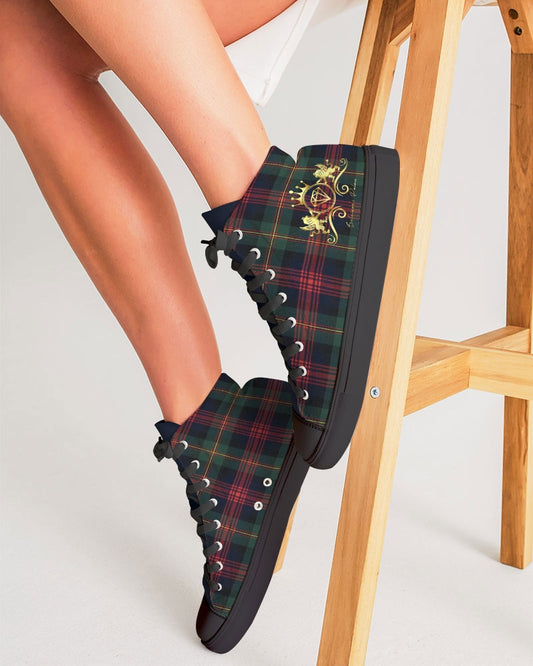 Color Block Women's Hightop Canvas Shoe - Black