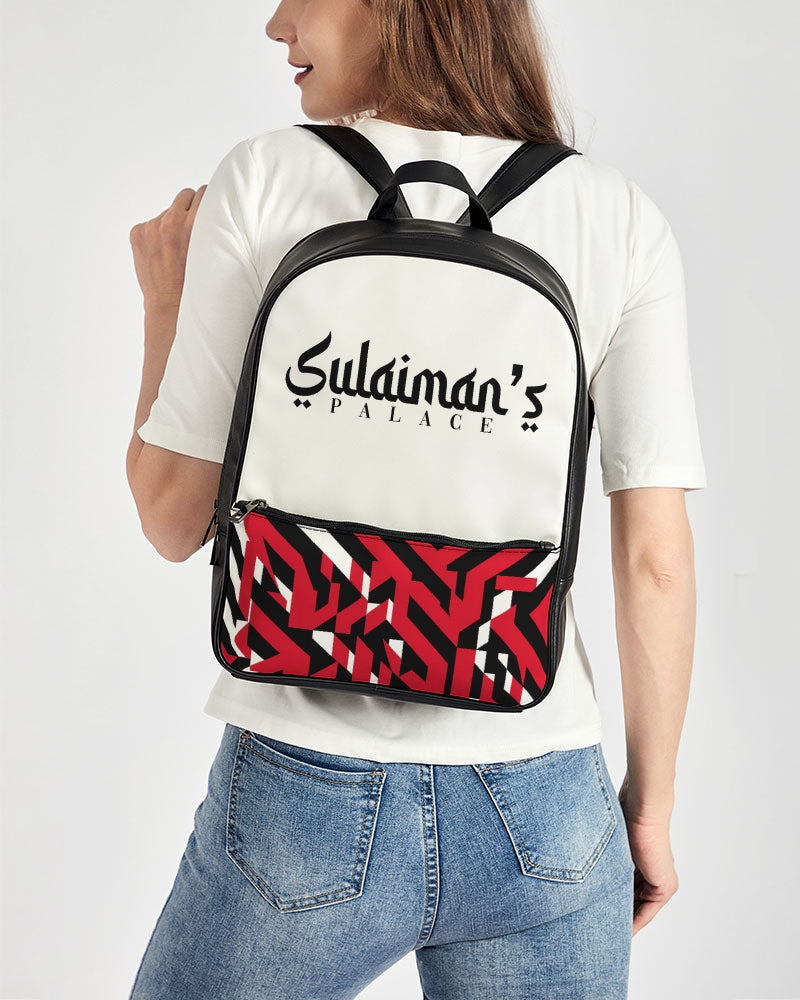 Sulaiman's Palace (white logo) Classic Faux Leather Backpack