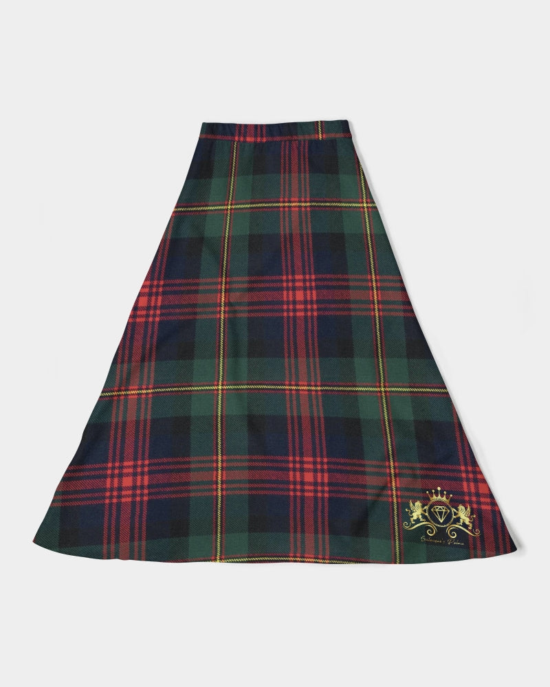 Color Block Women's All-Over Print A-Line Midi Skirt