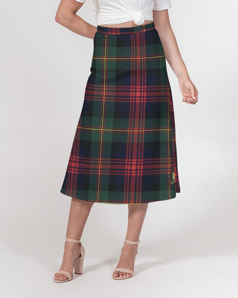 Color Block Women's All-Over Print A-Line Midi Skirt